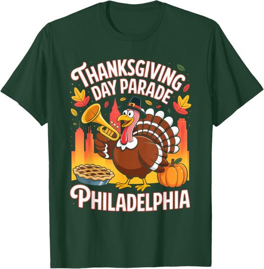 Thanksgiving Day Parade Turkey Celebration in Philadelphia T-Shirt - T-Shirt | Forest