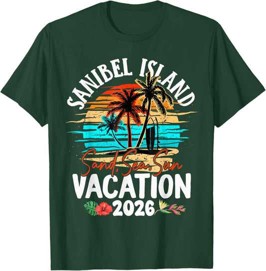 Sanibel Island Florida 2026 Vacation Matching Family Group T-Shirt - T-Shirt | Forest