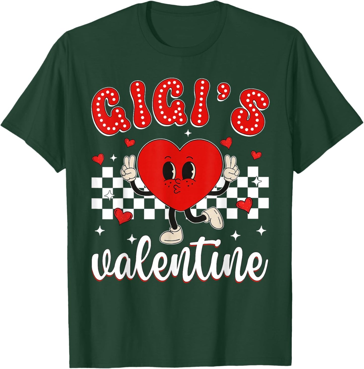 Gigi's Valentine Heart Cute Kids Retro Groovy Boy Girl T-Shirt - T-Shirt | Forest