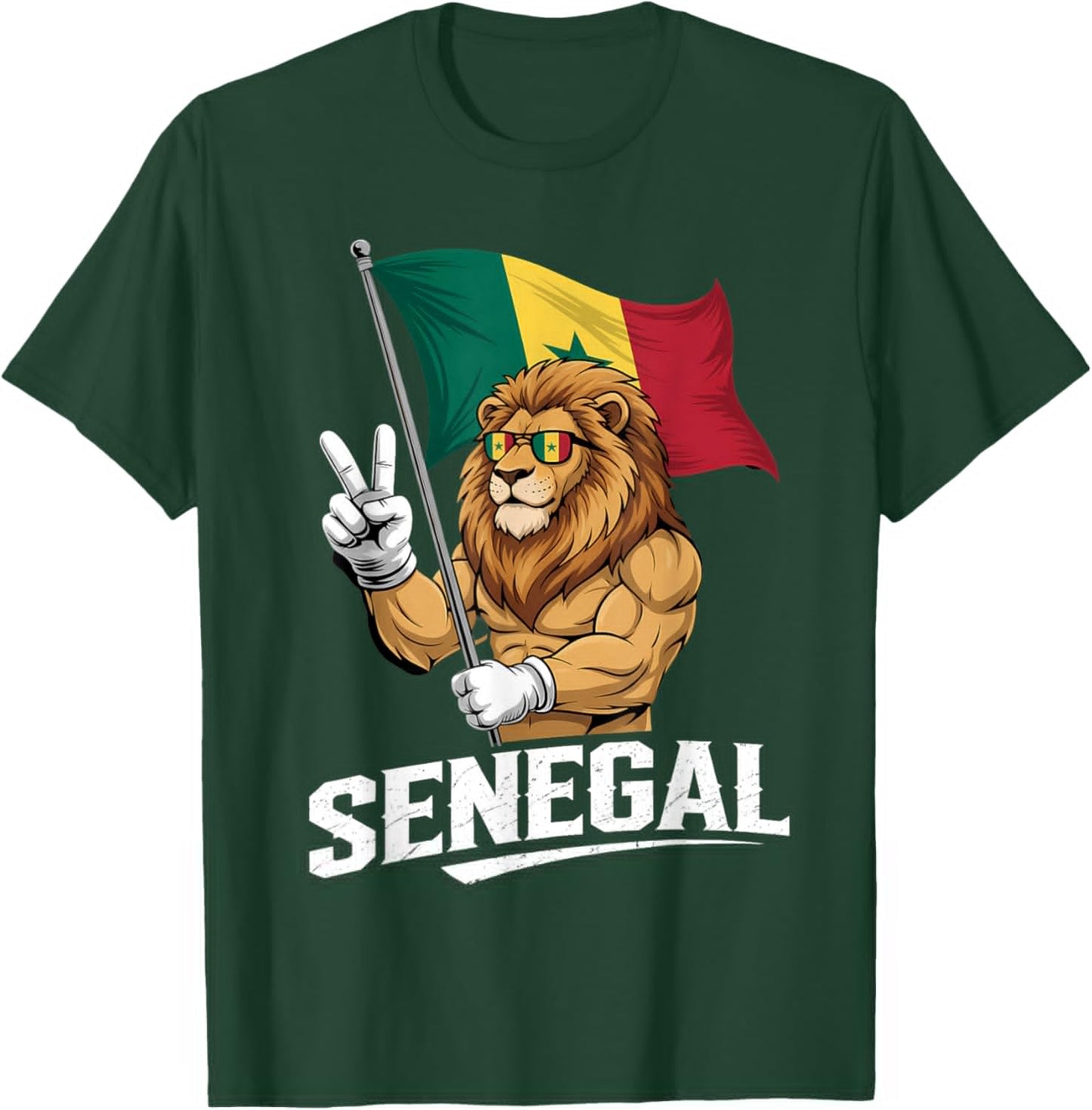 Senegal Roots Lion Senegalese Flag T-Shirt - T-Shirt | Forest