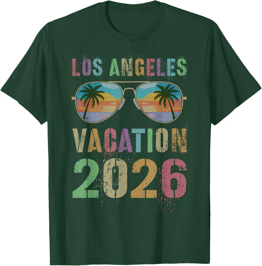 Kids Los Angeles Vacation 2026 Travel Beaching Trip Matching T-Shirt - T-Shirt | Forest