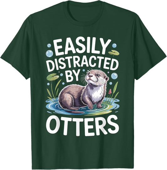 Funny Otter Art Women Kids Sea Animal Otter Lover T-Shirt - T-Shirt | Forest