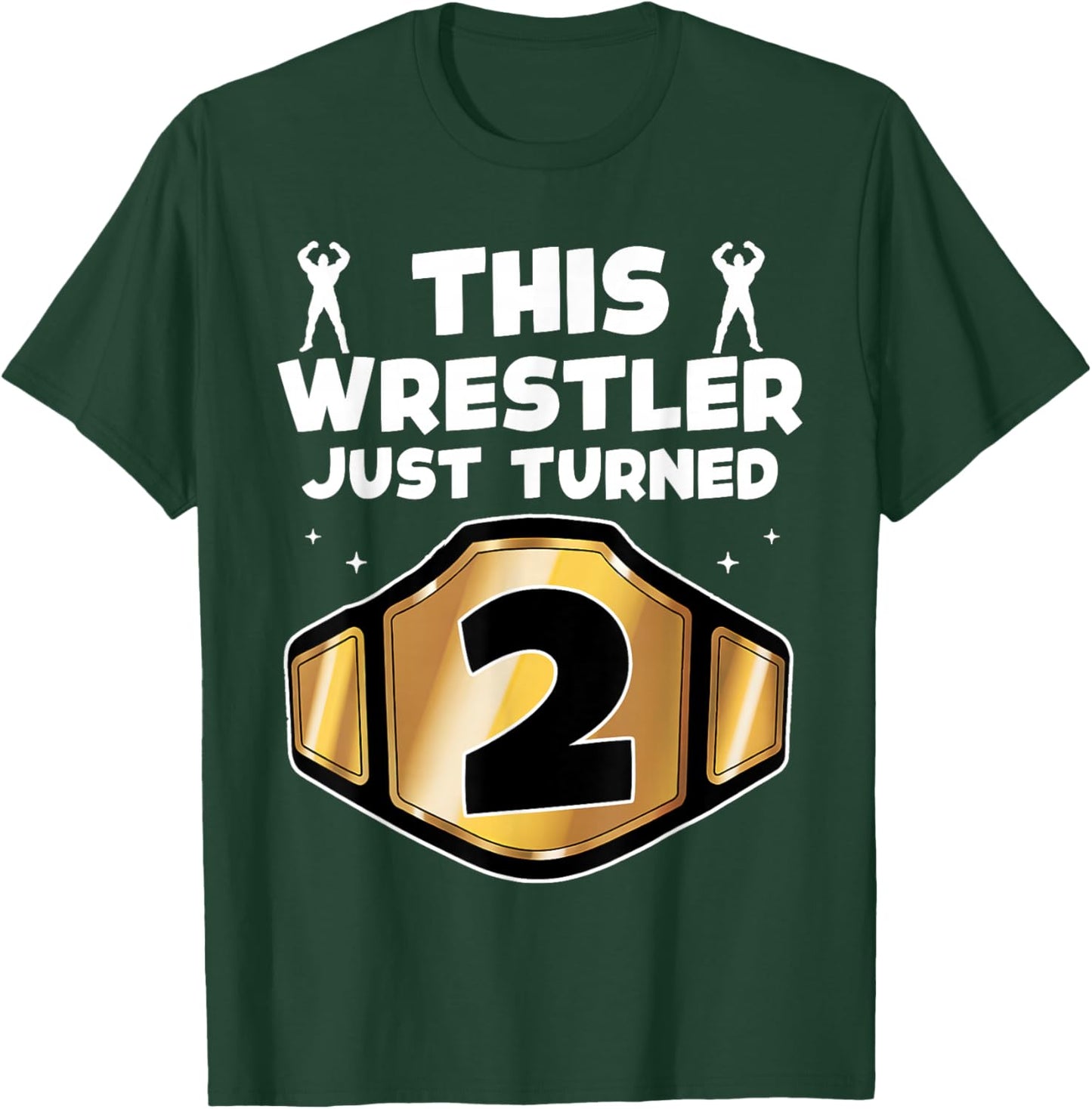 2nd Wrestling Birthday This Wrestler Just Turned Two 2 Boys T-Shirt - T-Shirt | Forest