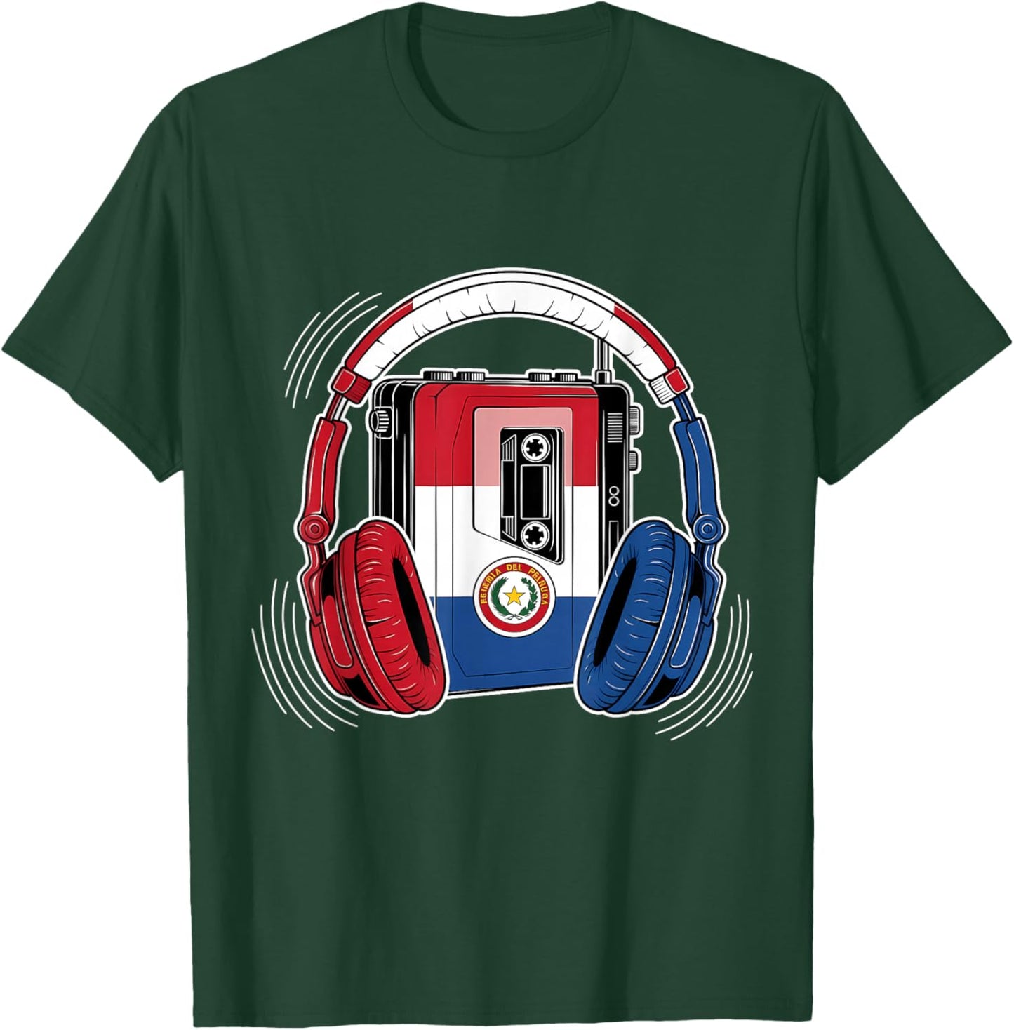 Paraguay Flag Headphones Paraguayan Pride T-Shirt - T-Shirt | Forest
