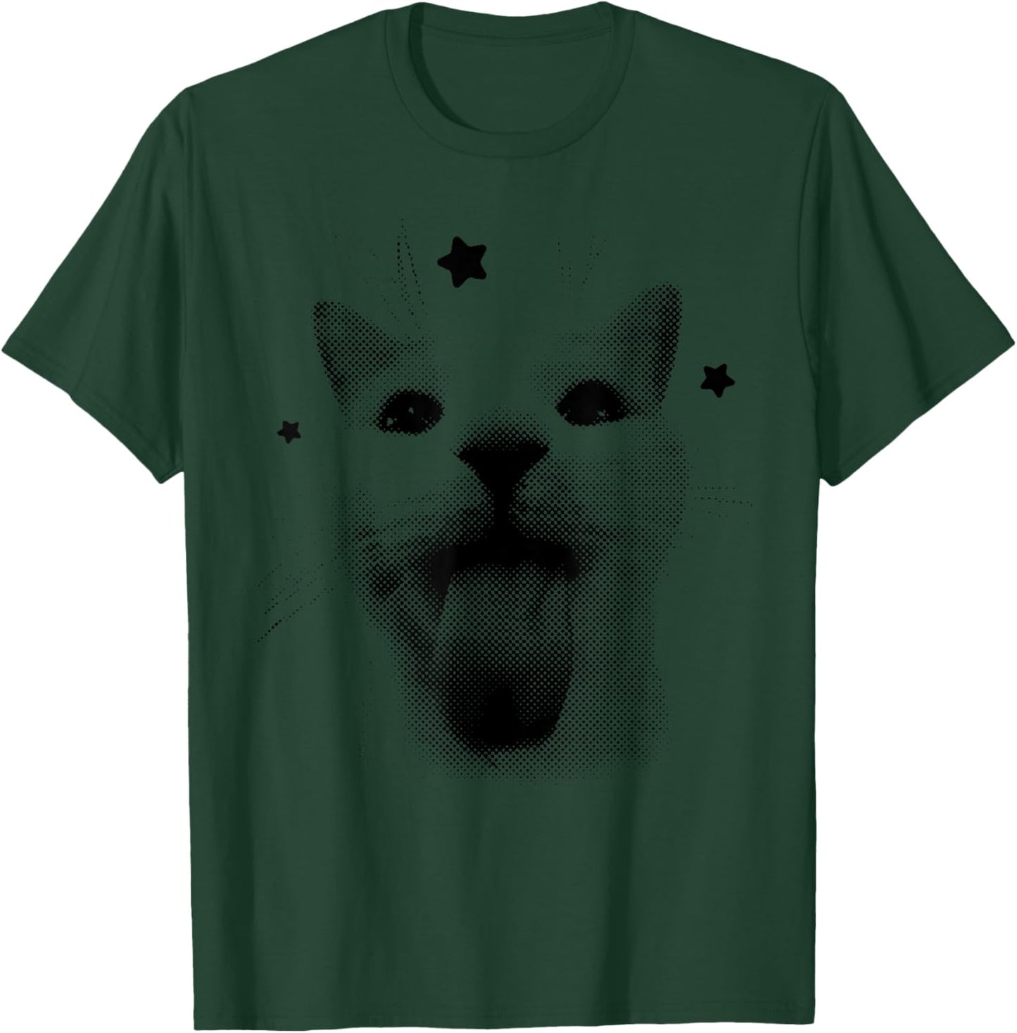 Funny Y2k Cat Silly Cats 90s Retro Kitten for Cat Lovers T-Shirt - T-Shirt | Forest