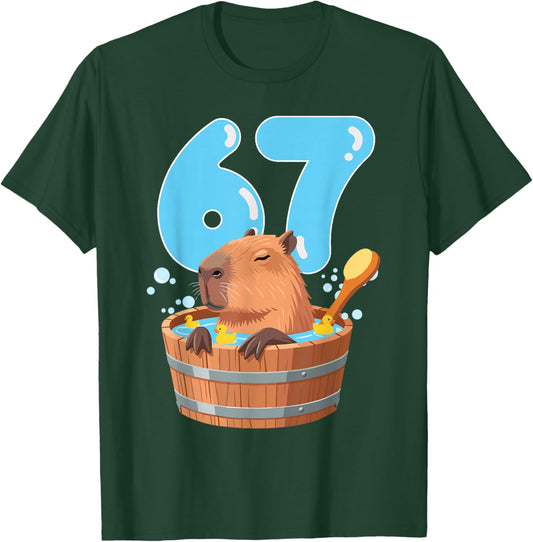 67 Six Seven 6-7 Capybara Funny Teen Kids Capybara 67 T-Shirt - T-Shirt | Forest