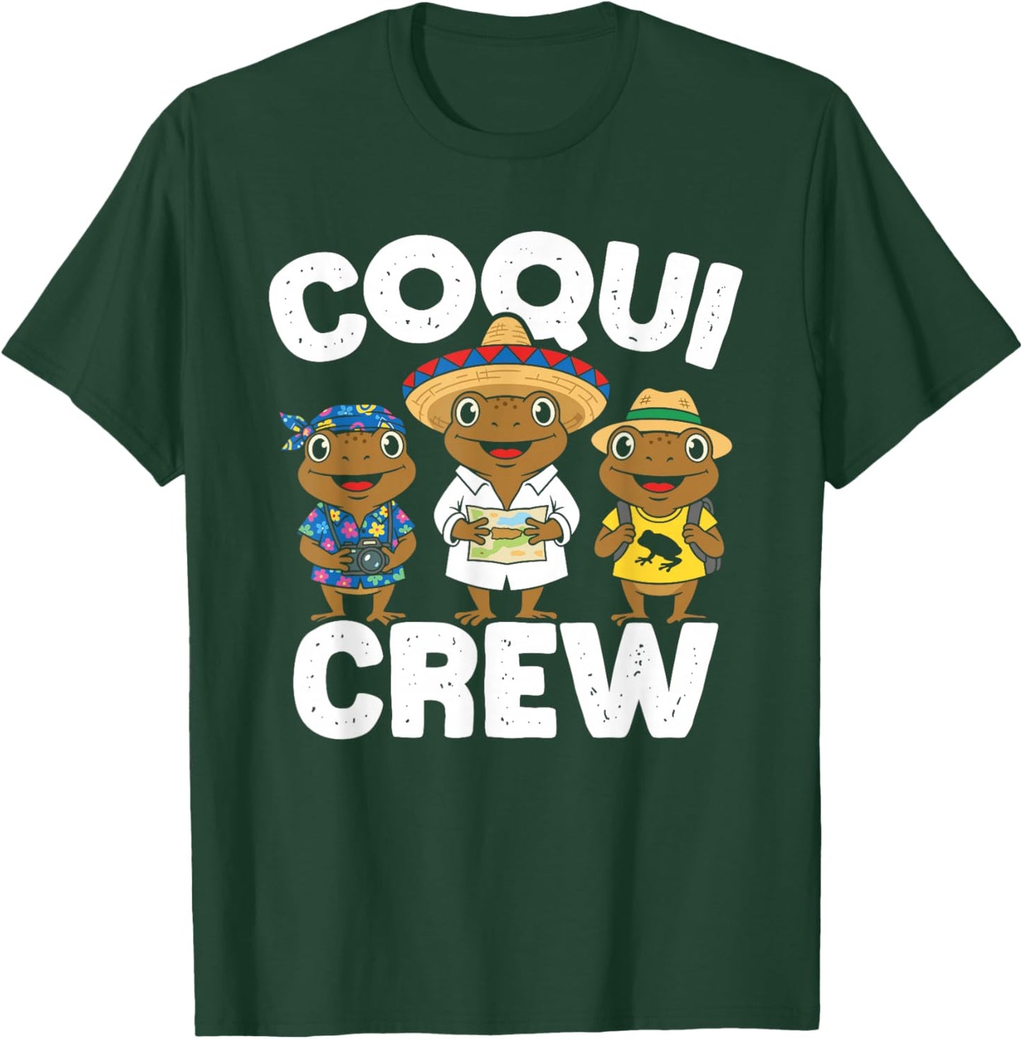 Coqui Crew Puerto Rican Frog Friends Heritage Boricua T-Shirt - T-Shirt | Forest