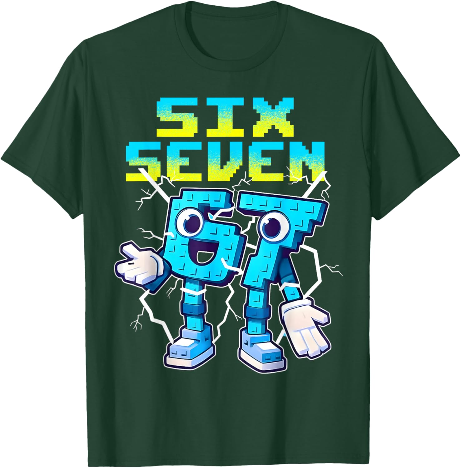 Six Seven Brainrot Italian Funny 67 Kids Gaming Meme Boys T-Shirt - T-Shirt | Forest