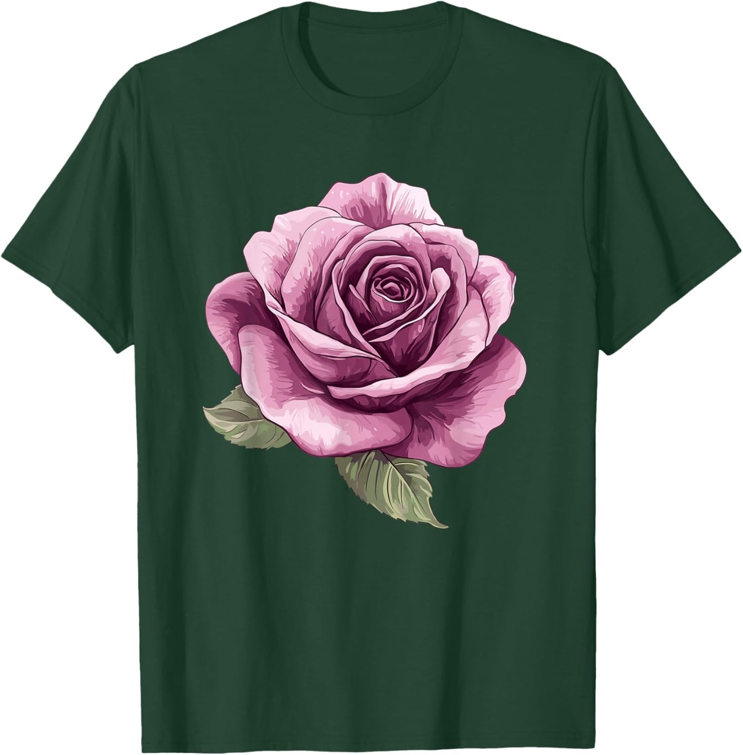 Vintage Pink Rose Flower Romantic Botanical Art T-Shirt - T-Shirt | Forest
