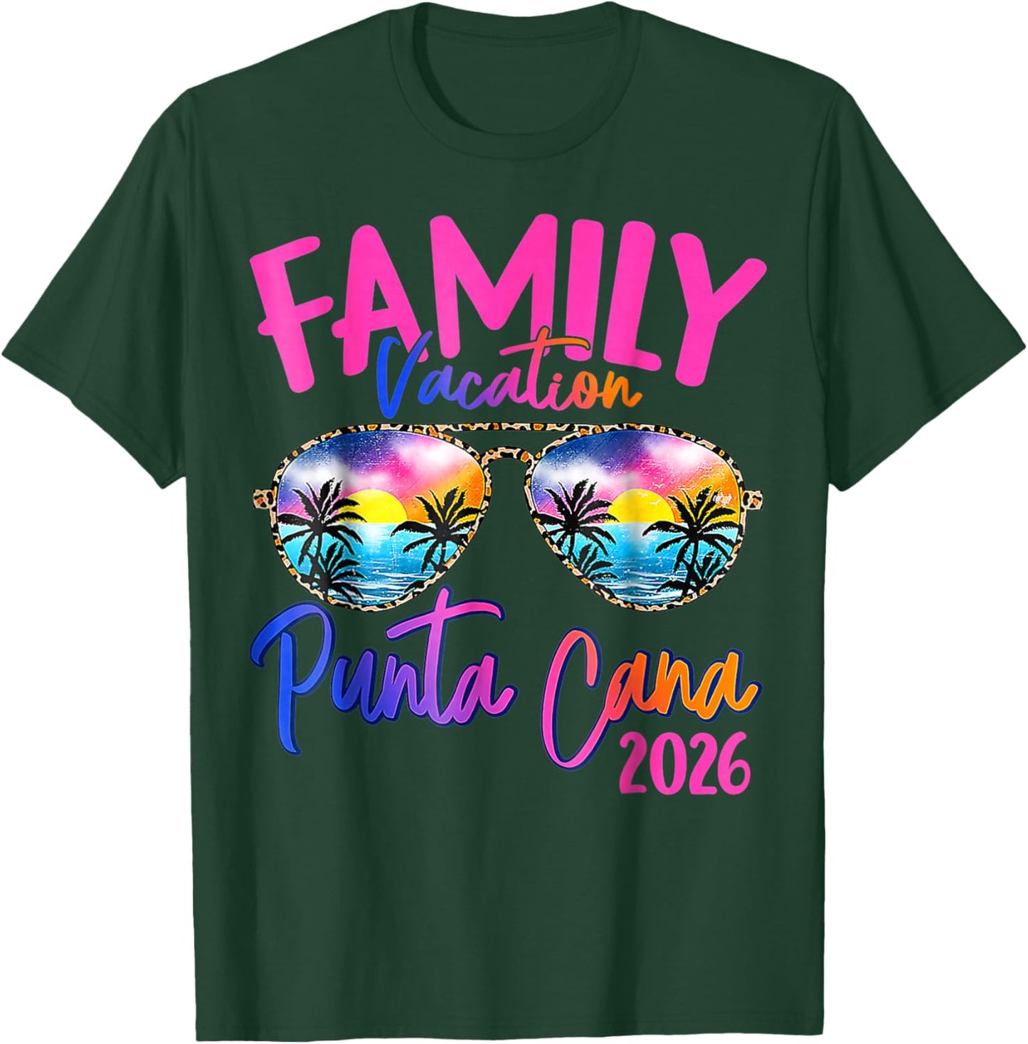 Family Vacation Punta Cana 2026 Matching Holiday Summer T-Shirt - T-Shirt | Forest