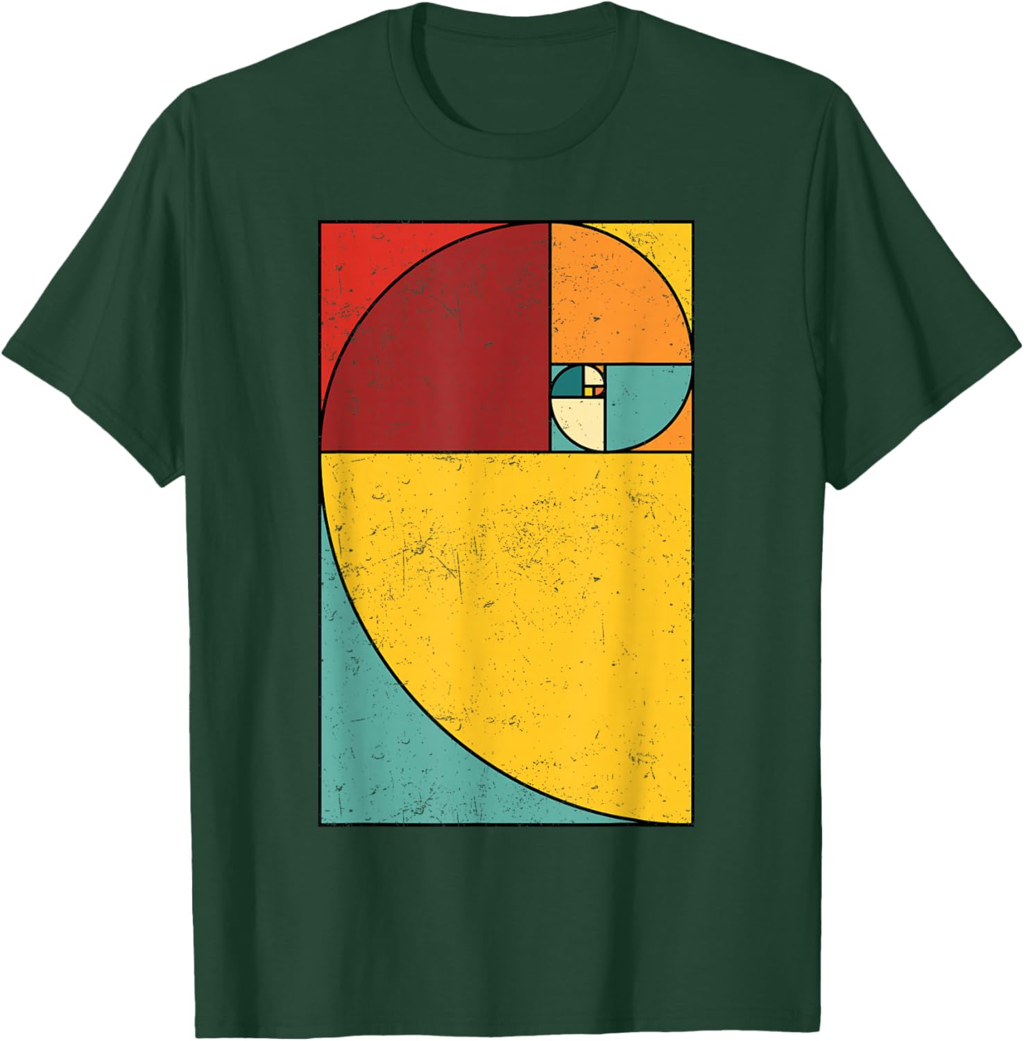 Fibonacci Spiral Geometry Art T-Shirt - T-Shirt | Forest