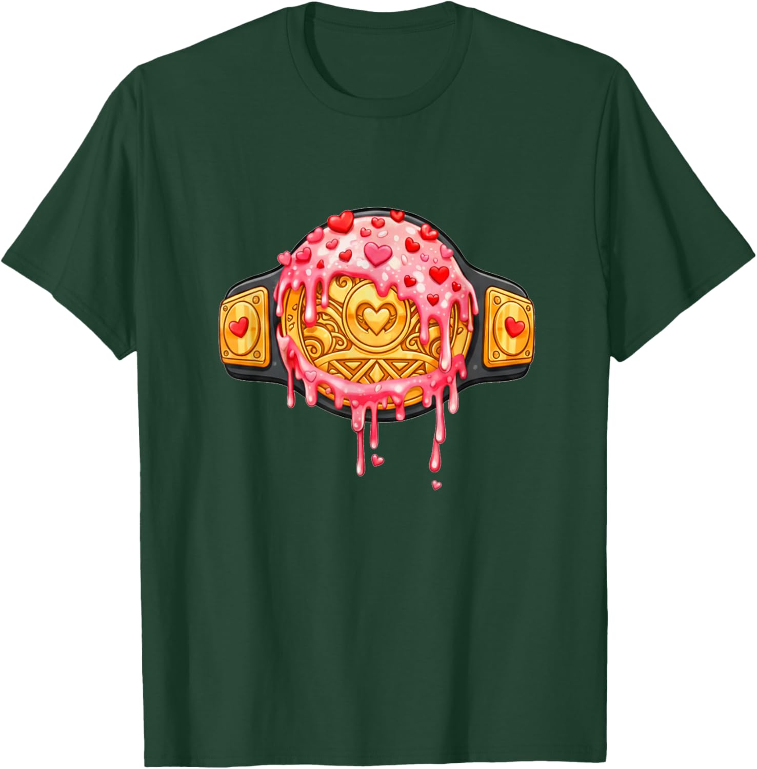 Wrestling Valentines Day Ice Cream Drip Heart Boys T-Shirt - T-Shirt | Forest