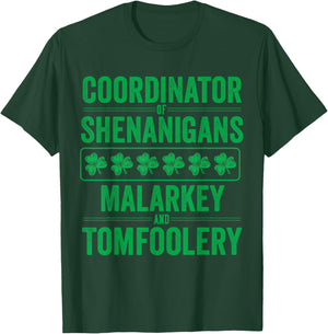 St Patricks Day Shenanigans Malarkey and Tomfoolery Clover T-Shirt - T-Shirt | Forest