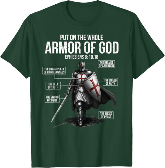 Full Armor of God Men Women Kids Christian Bible Verse T-Shirt - T-Shirt | Forest