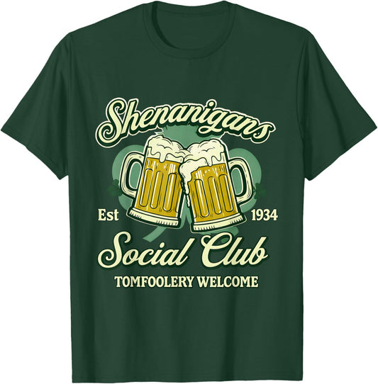 Shenanigans Social Club Funny Beer Drinking T-Shirt - T-Shirt | Forest