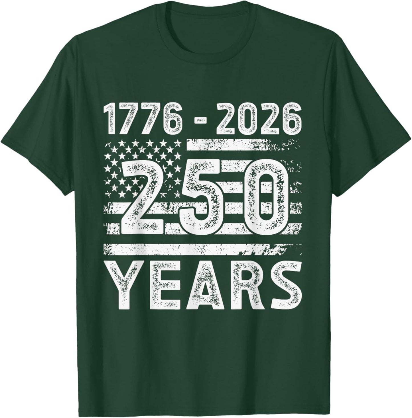 250th Anniversary American Flag 4th of July USA 250 Years T-Shirt - T-Shirt | Forest