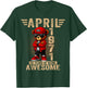 (ON Back) April 55th Birthday Men Women 1971 Teddy Bear T-Shirt - T-Shirt | Forest