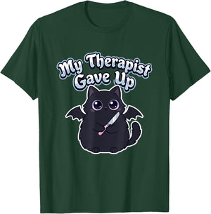 My Therapist Gave Up Funny Cat Knife T-Shirt - T-Shirt | Forest