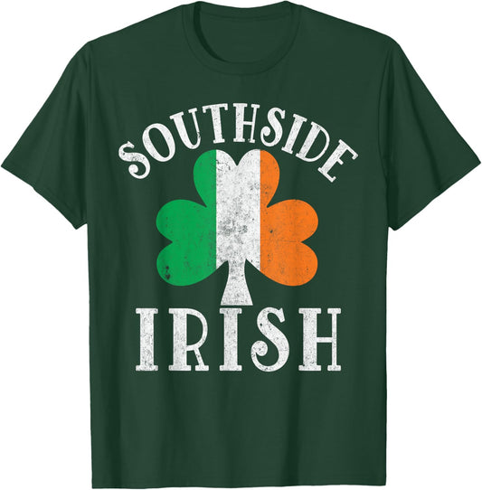 Southside Irish Ireland Flag Shamrock St. Patrick’s Day T-Shirt - T-Shirt | Forest