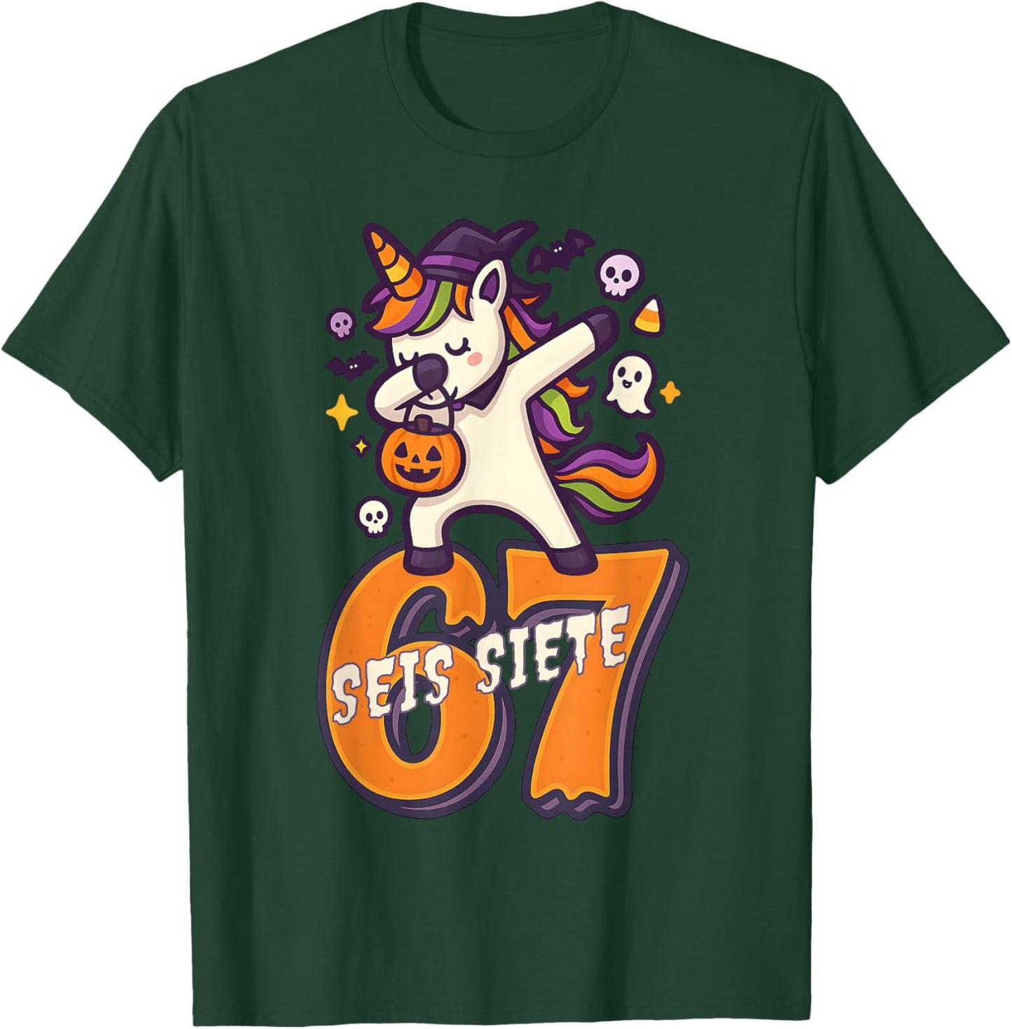 SEIS Siete Spanish Halloween 67 Boys Kids Six Seven Espanol T-Shirt - T-Shirt | Forest