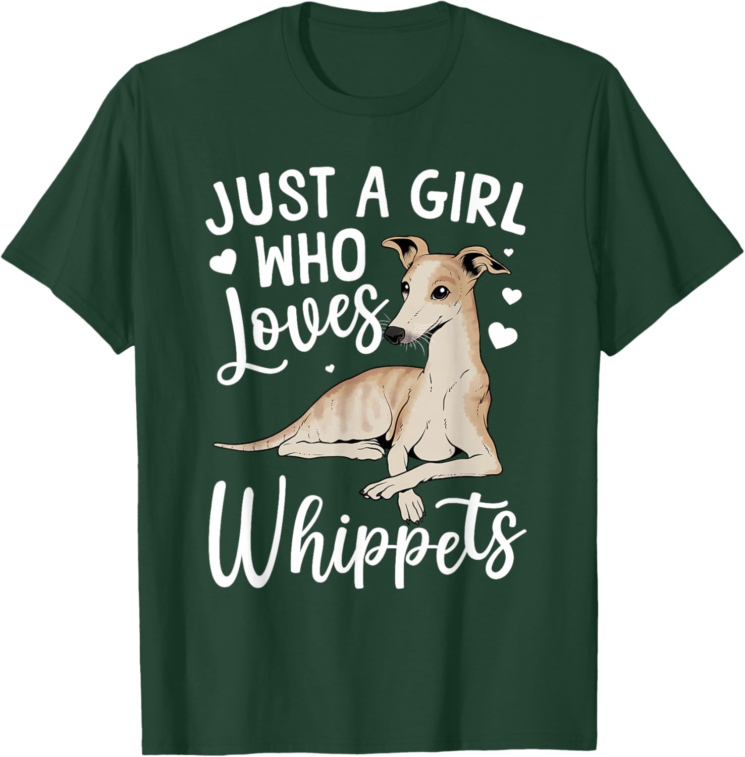 Funny Whippet Art Girls Whippet Dog Lover Whippet T-Shirt - T-Shirt | Forest