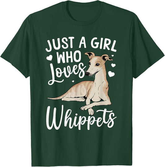 Funny Whippet Art Girls Whippet Dog Lover Whippet T-Shirt - T-Shirt | Forest