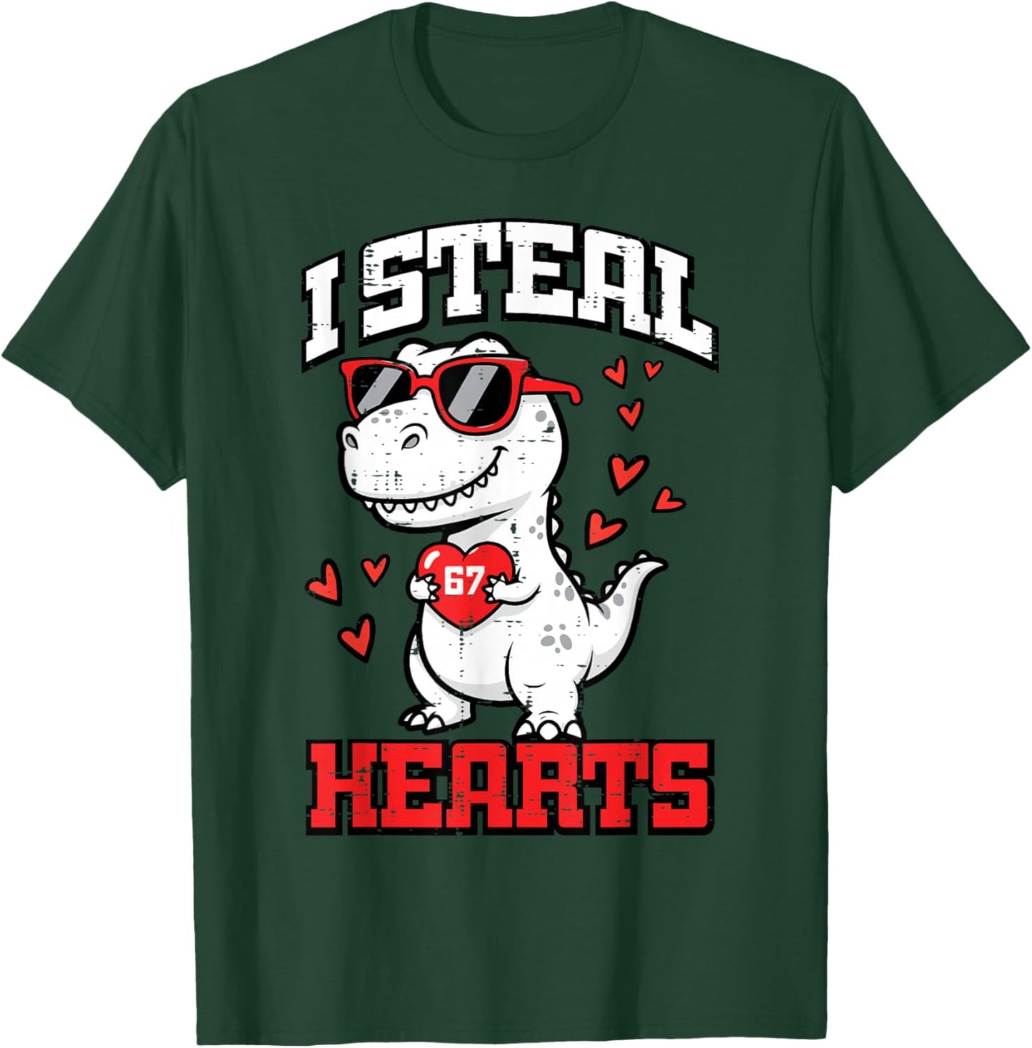 I Steal Hearts Dino Trex Cute Toddler Boys Kids Youth T-Shirt - T-Shirt | Forest