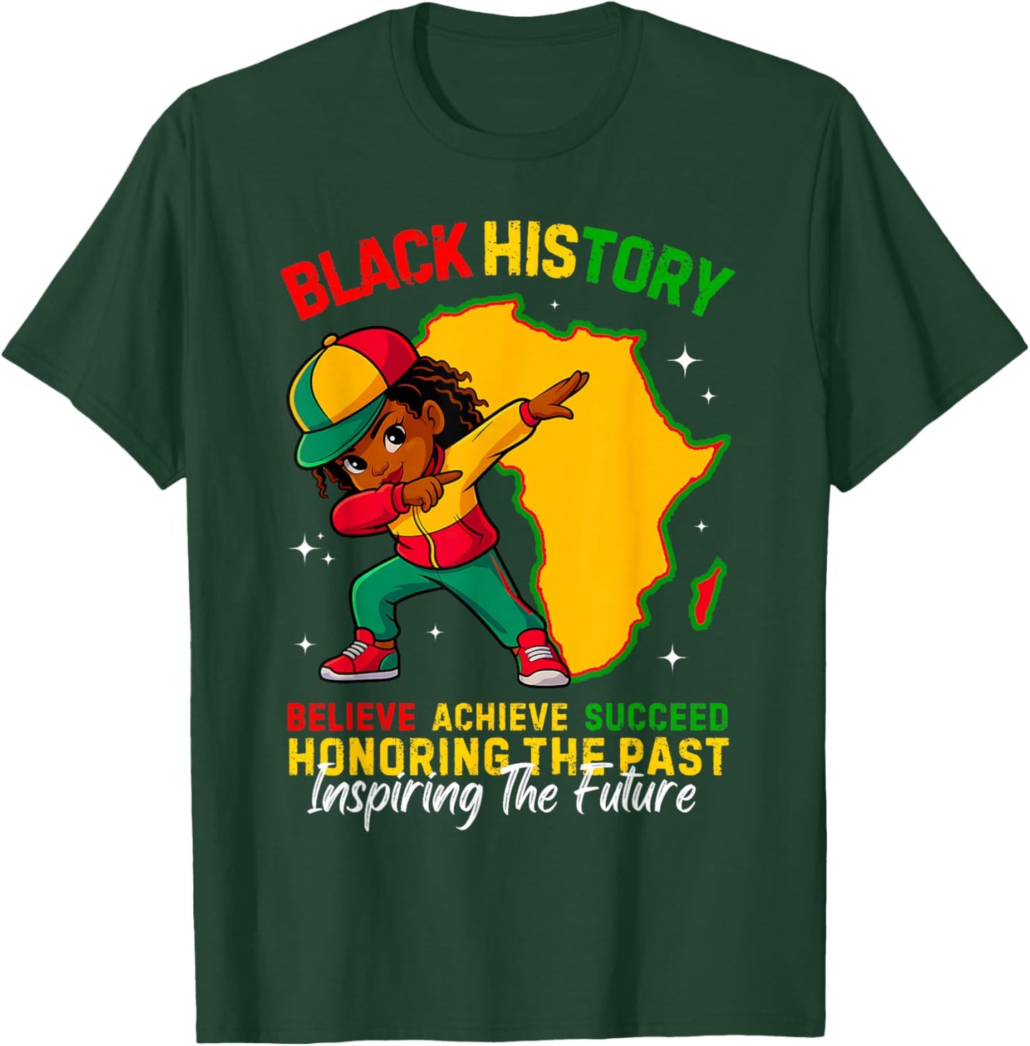 Black History Month African American Girls Kids Melanin T-Shirt - T-Shirt | Forest