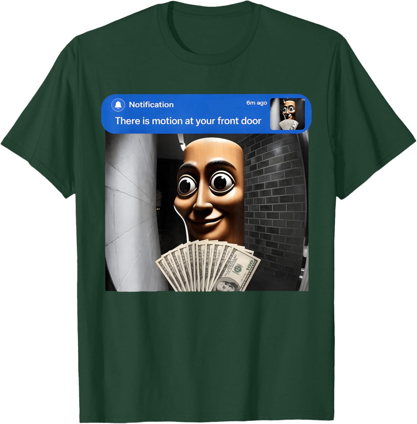 There is Motion at Your Front Door Tung Tung Tung sahur Meme T-Shirt - T-Shirt | Forest
