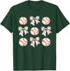 Baseball Sister Mom Coquette Bow Girls Women Cheer Baseball T-Shirt - T-Shirt | Forest