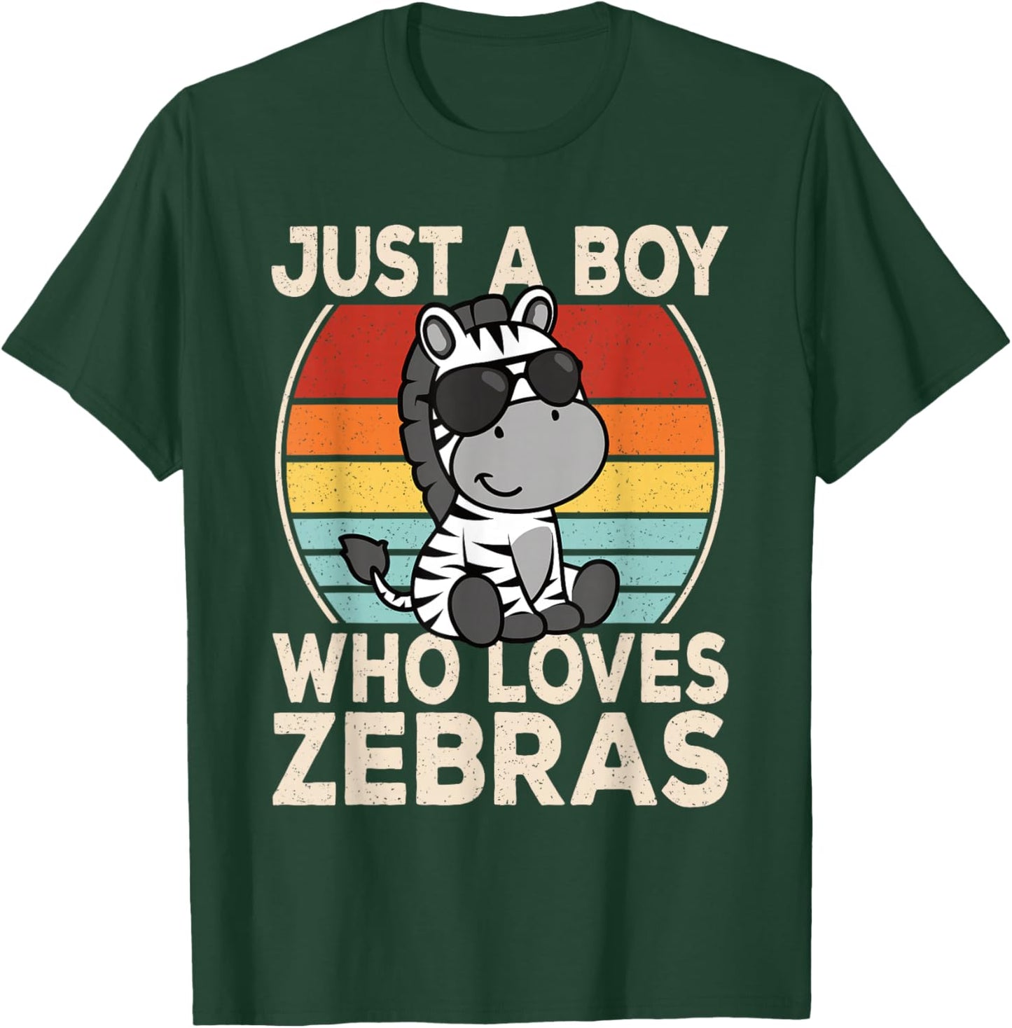 Just A Boy Who Loves Zebras Zebra Lover Boys Kids T-Shirt - T-Shirt | Forest