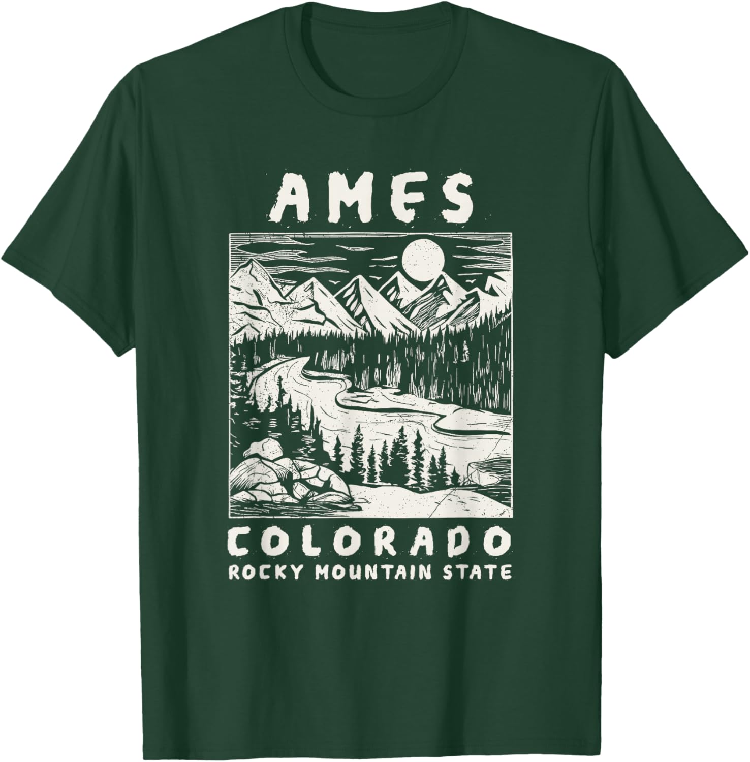 Ames, Colorado Mountain Wildnerness Nature Design T-Shirt - T-Shirt | Forest