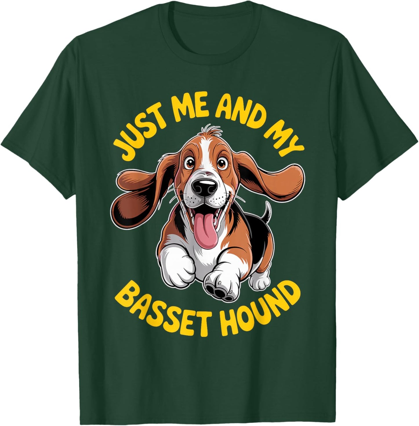Cartoon Pet Dog Breed Pup Funny Just me and My Basset Hound T-Shirt - T-Shirt | Forest