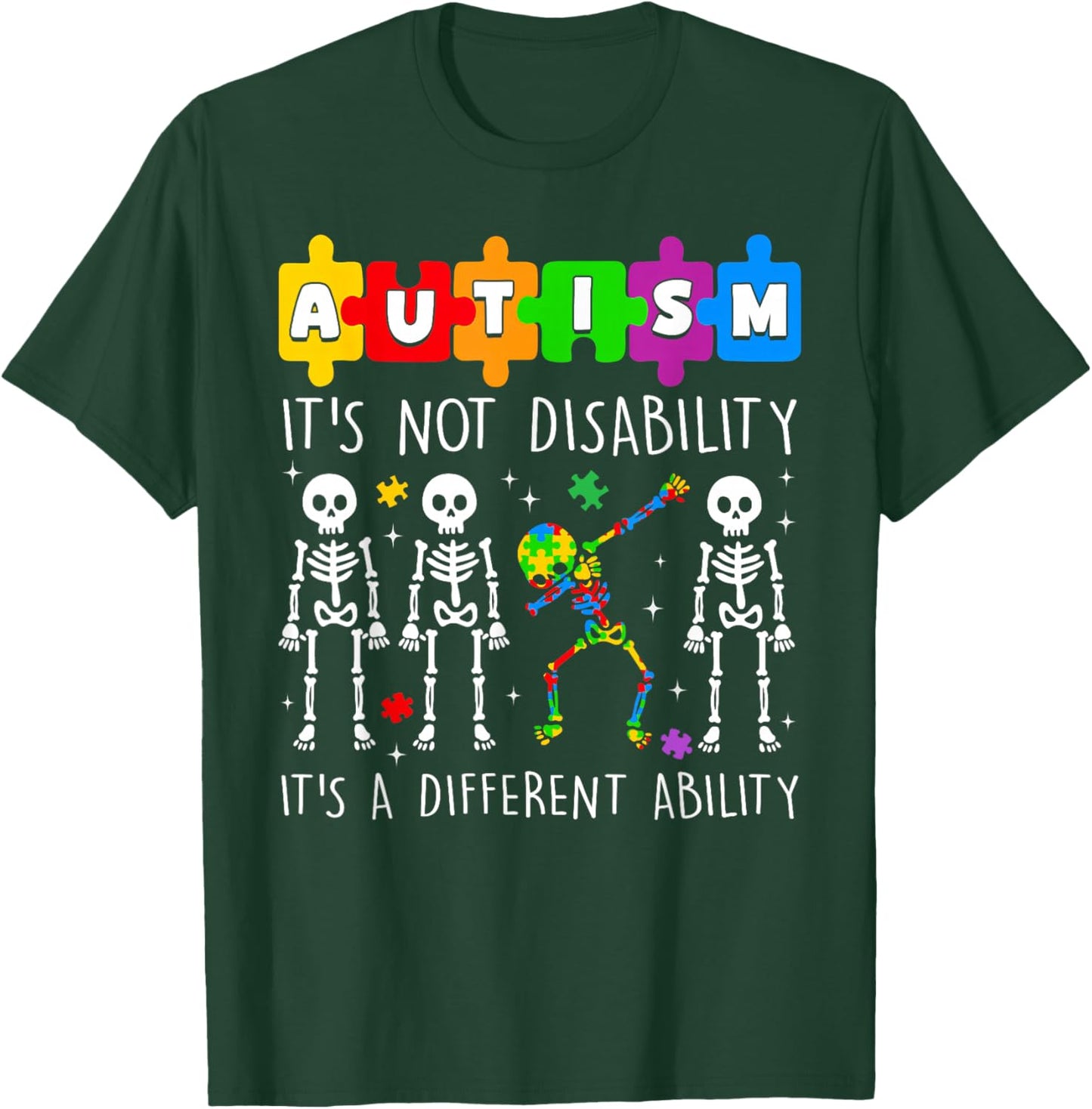 Autism It's Not Disability It's A Different Ability Boy Girl T-Shirt - T-Shirt | Forest