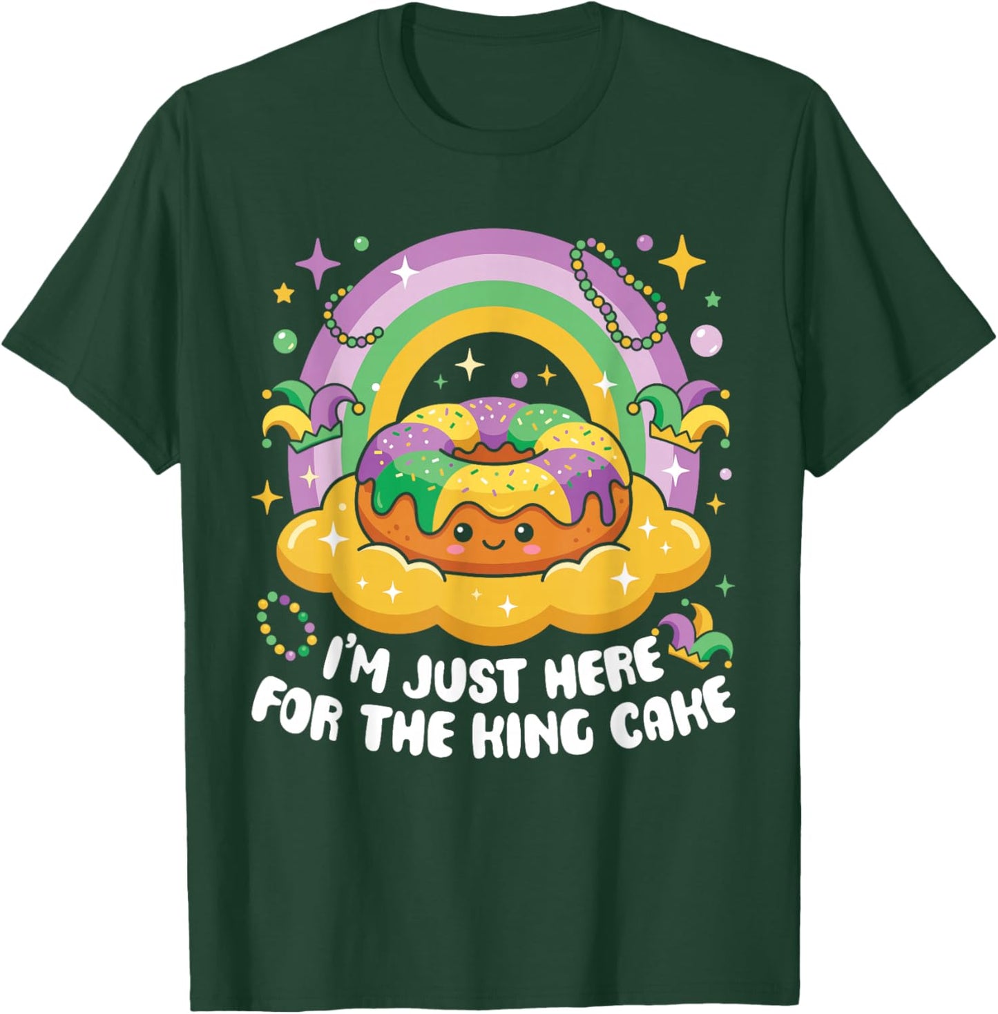 I'm Just Here for The King Cake Mardi Gras Kawaii Kids T-Shirt - T-Shirt | Forest