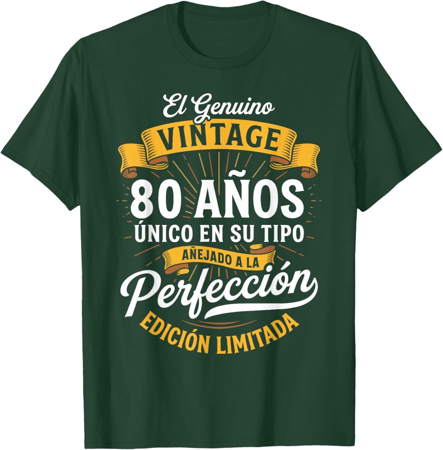 Vintage 80th Birthday Men Funny 80 Birthday Spanish T-Shirt - T-Shirt | Forest