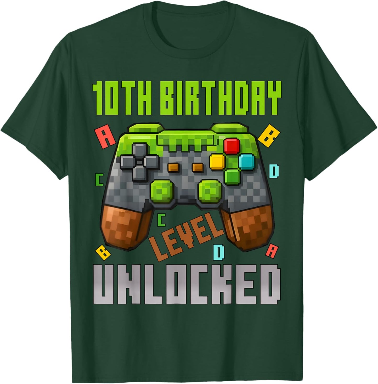 10th Birthday Boy Level 10 Unlocked Birthday Boy 10 Years T-Shirt - T-Shirt | Forest