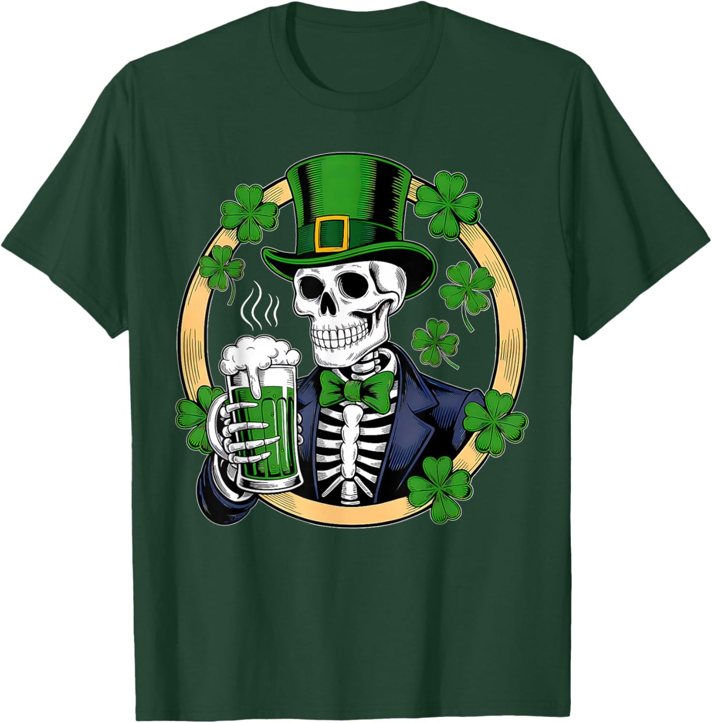 Sugar Skull St Patricks Day Men Women Funny Beer Drinking T-Shirt - T-Shirt | Forest