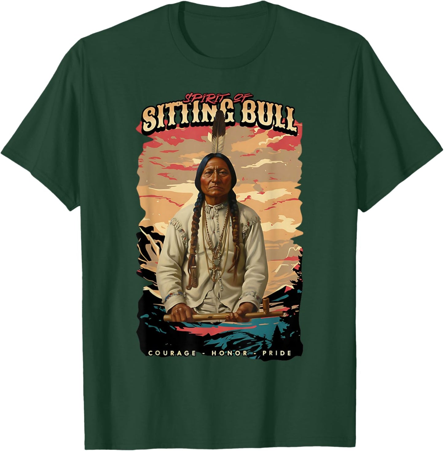 Sitting Bull Native American Chief Lakota Sioux Indians T-Shirt - T-Shirt | Forest