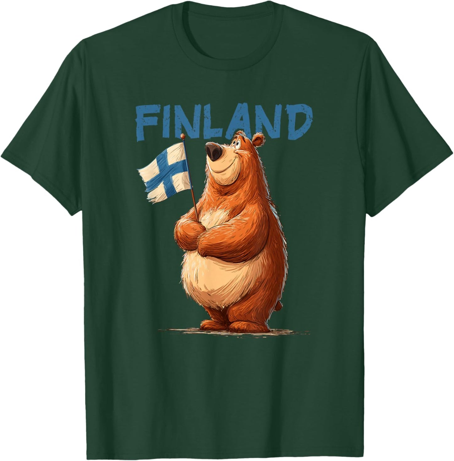 Cute Finland Bear with Finnish Flag Costume T-Shirt - T-Shirt | Forest