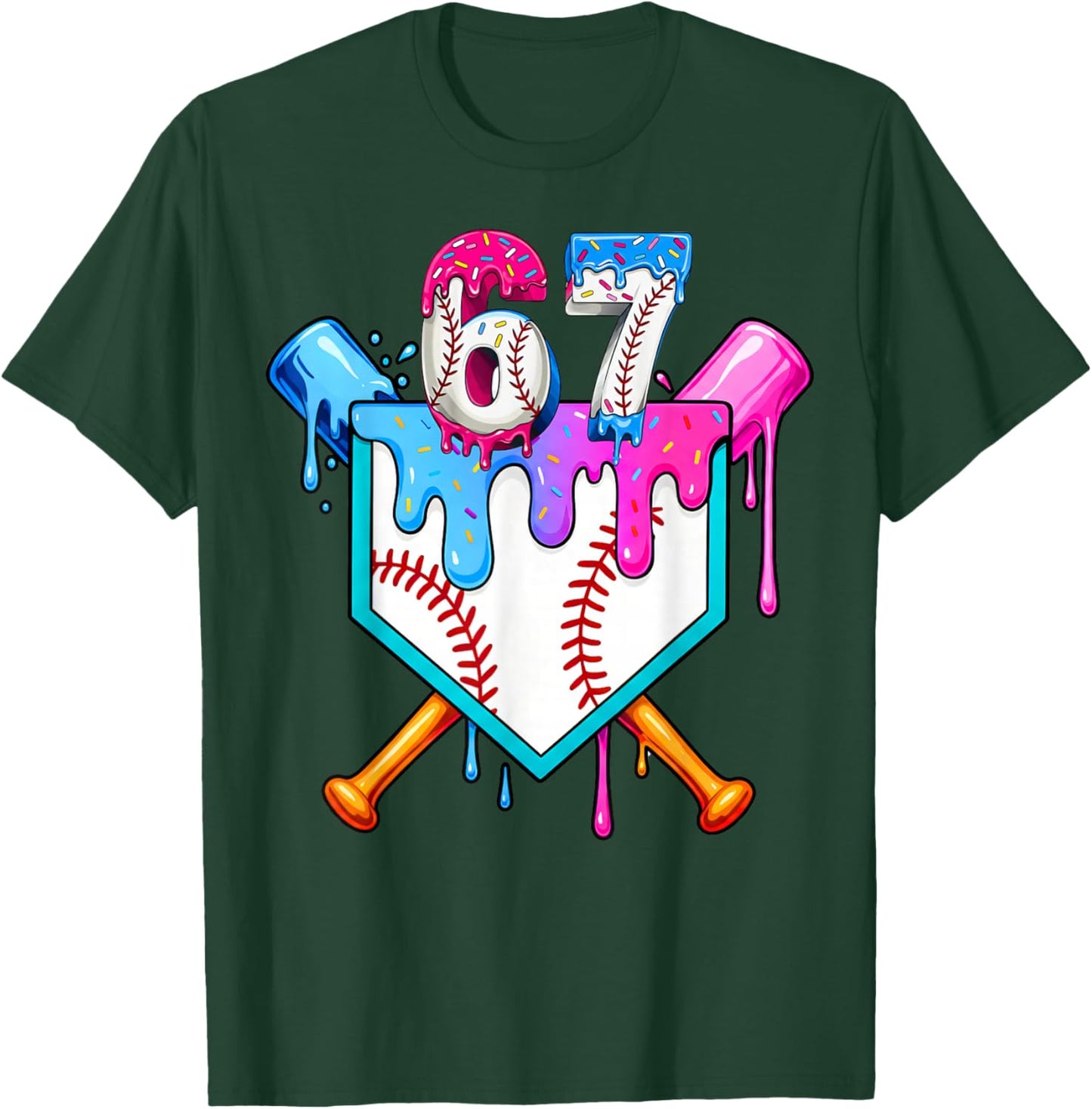 Six Seven Baseball Respect The Drip Boys Baseball T-Shirt - T-Shirt | Forest