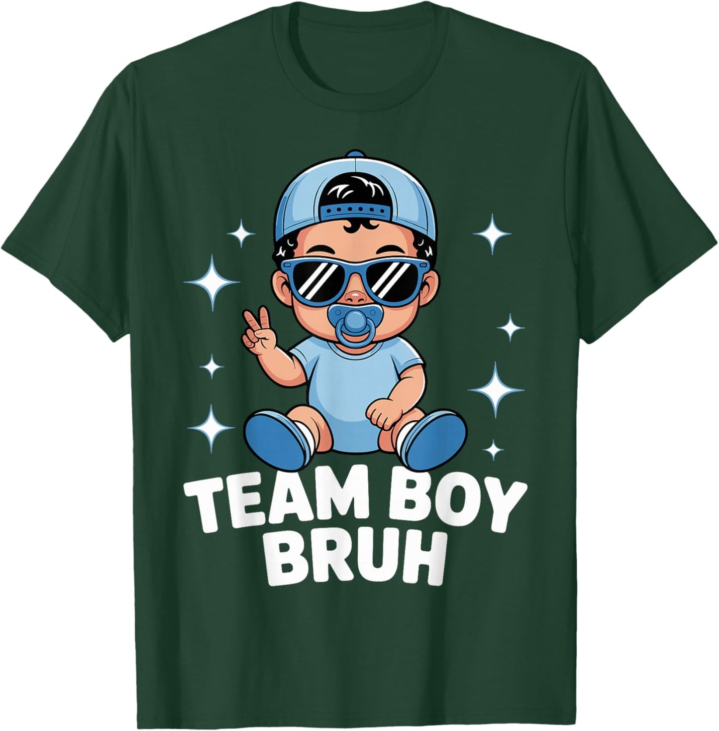 Team Boy Bruh Baby Announcement Gender Reveal Family Party T-Shirt - T-Shirt | Forest