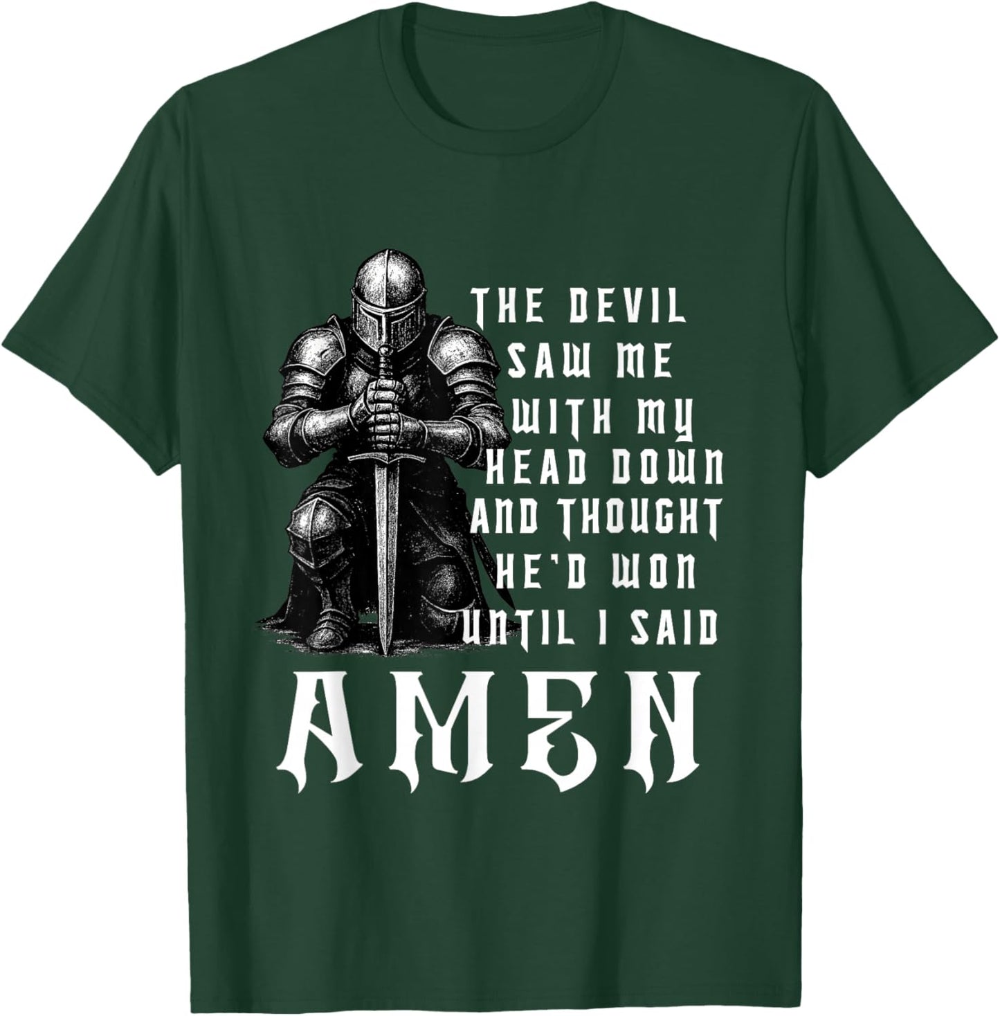 Christian Warrior Knight Templar Armor of God T-Shirt - T-Shirt | Forest