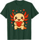 Axolotl Love Heart Valentine's Day Funny Boys Girls Kids T-Shirt - T-Shirt | Forest