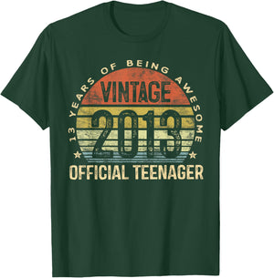 Vintage 2013 Official Teenager 13-Year-Old 13th Birthday T-Shirt - T-Shirt | Forest