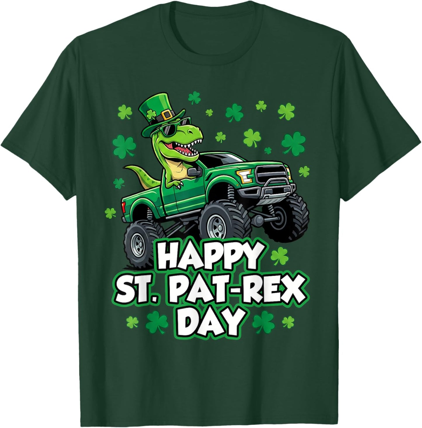 Happy St Pat Trex Day Dino St Patricks Day Toddler Boys T-Shirt - T-Shirt | Forest