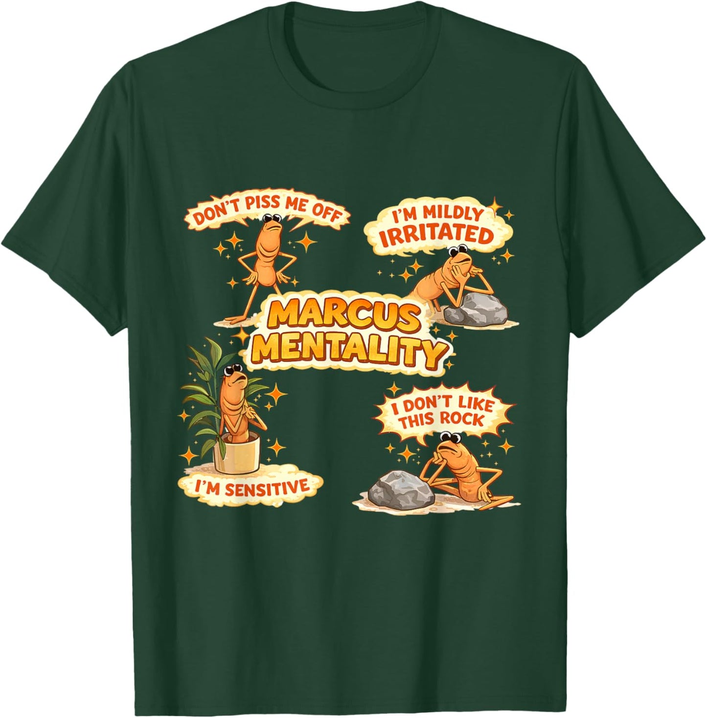 Marcus The Worm Funny I'm Mildly Irritated Meme T-Shirt - T-Shirt | Forest