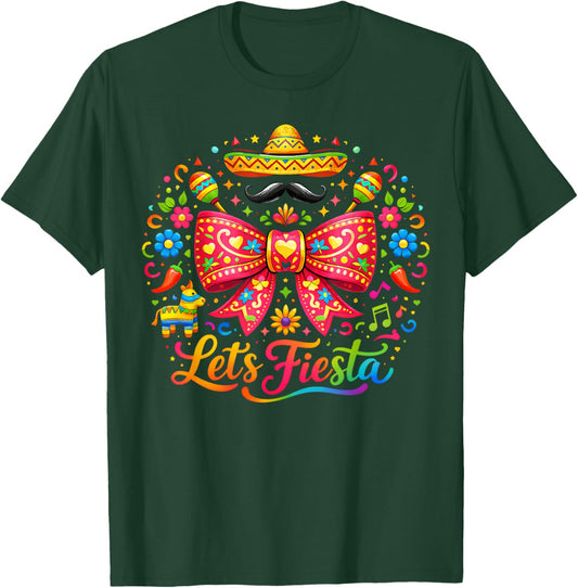 Lets Fiesta Cinco De Mayo Preppy Mexican Fiesta Girls Kids T-Shirt - T-Shirt | Forest