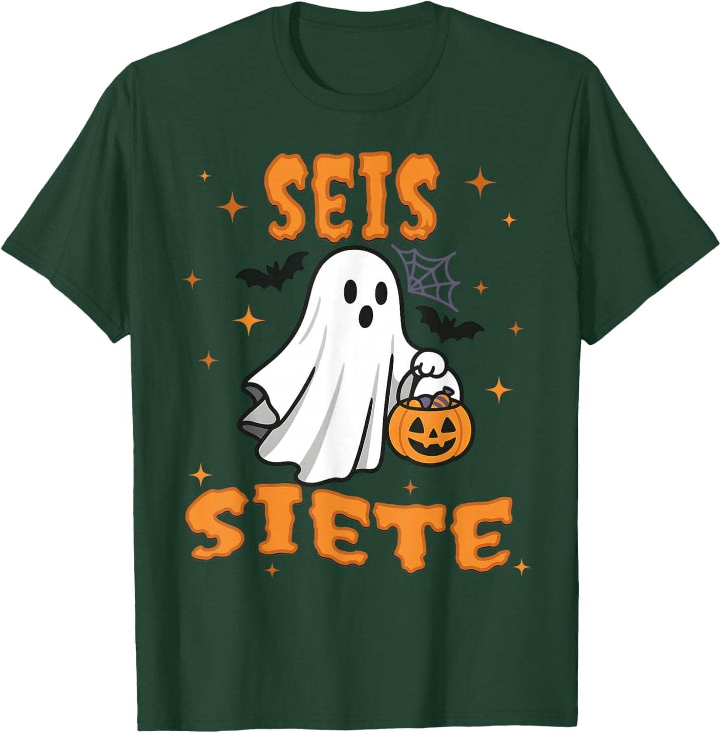 SEIS Siete Spanish Halloween 67 Boys Kids Six Seven Espanol T-Shirt - T-Shirt | Forest