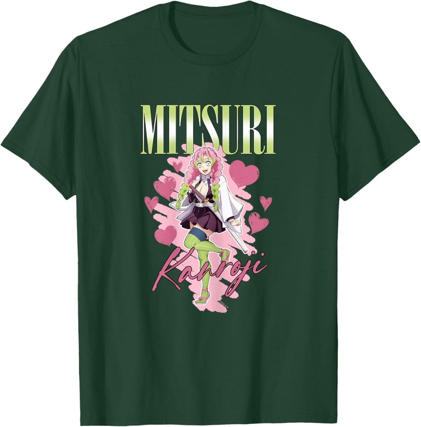 Demon Slayer: Kimetsu no Yaiba Mitsuri Kanroji Love Heart T-Shirt - T-Shirt | Forest